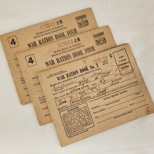 war rations books set of 3 World War II US
